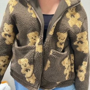 a teddy bear jacket, size L
